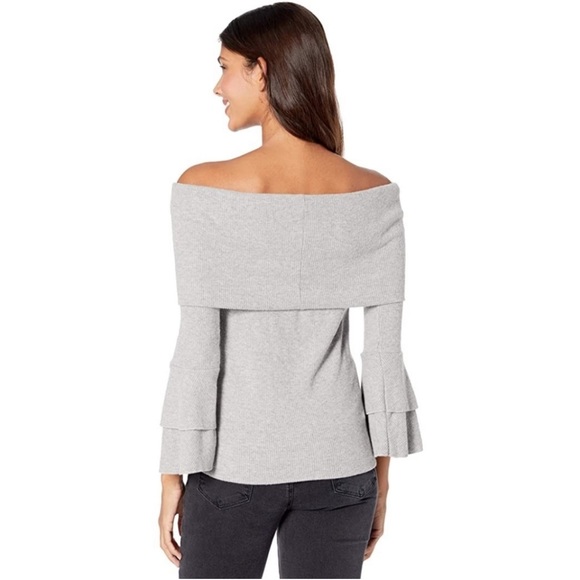 NWT, Chaser, Women's Love Rib Off Shoulder Tiered Peplum Sleeve, lightly ribbed - Picture 8 of 10